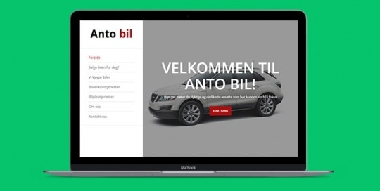 Opprette webside for å selge biler